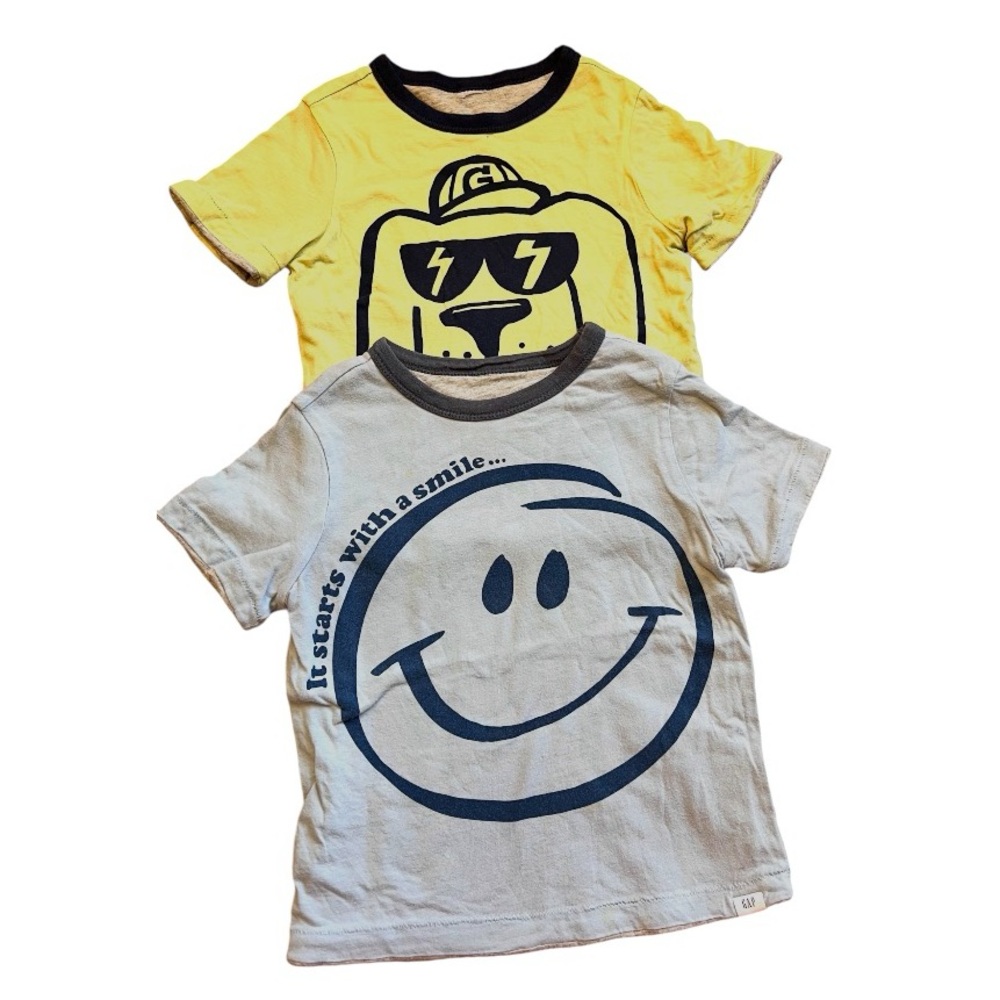 GAP BabyGap Toddler Reversible Graphic Short Sleeves T-Shirts Set of Two